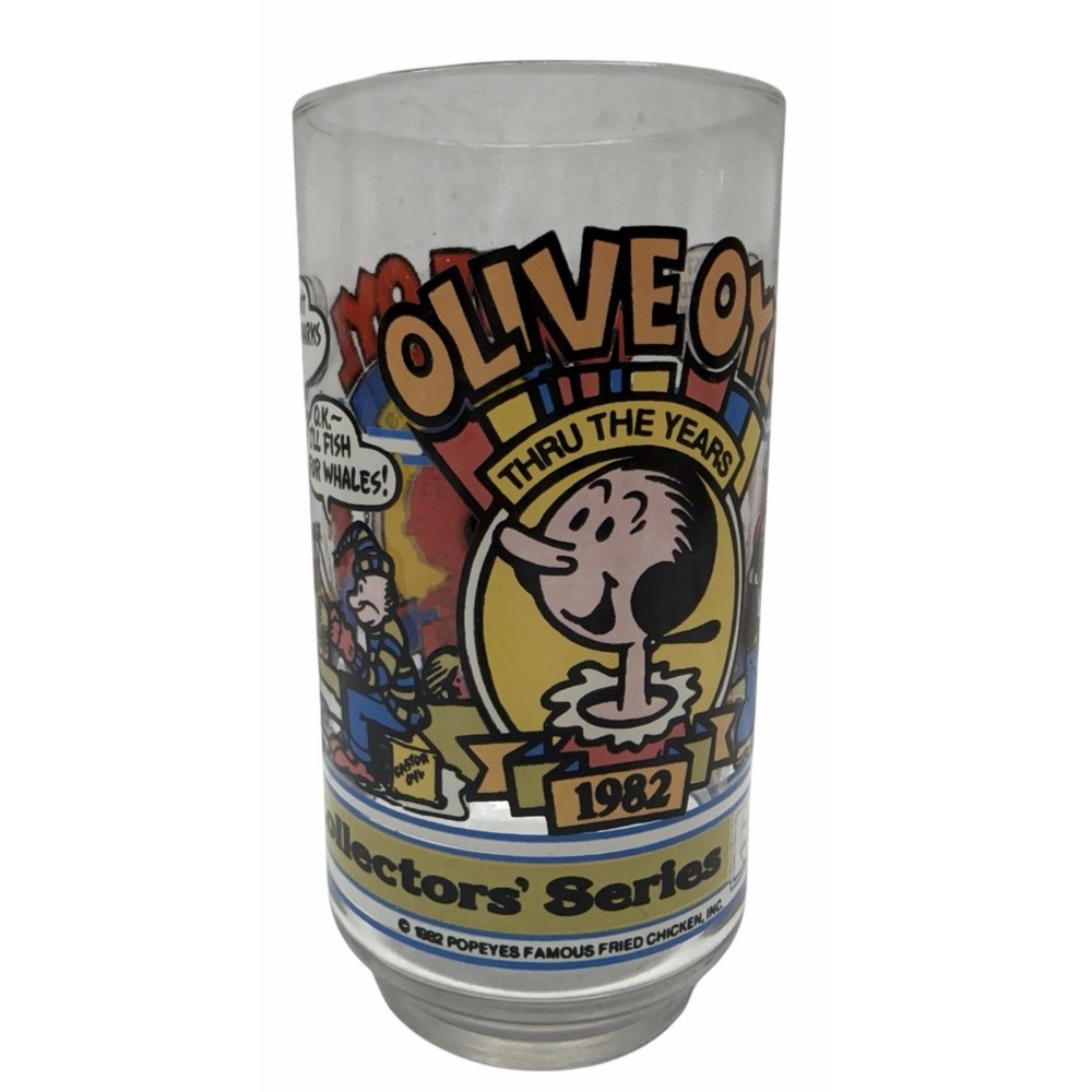 Olive Oyl Glass 10th‎ Anniversary Collectors Series Popeyes Pepsi 1982 - Vintage